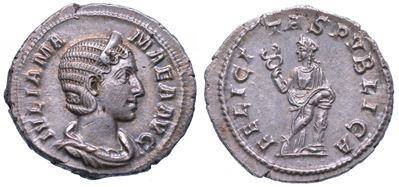 Giulia Mamea (madre di Alessandro Severo), + 235. Denario. Roma.