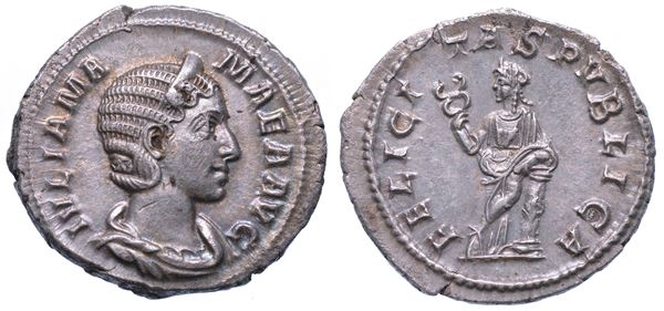 GIULIA MAMEA (Madre di Alessandro Severo), + 235. Denario. Roma.