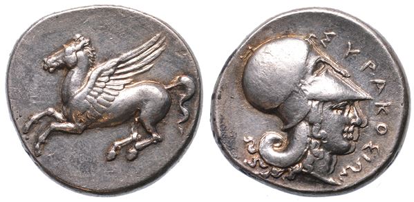 SICILIA - SIRACUSA. TIMOLEONTE E TERZA DEMOCRAZIA, 343-317 A.C. Statere.