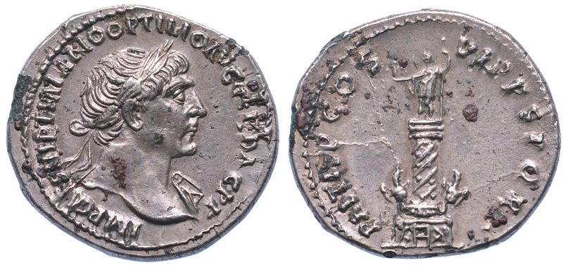 TRAIANO, 98-117. Denario suberato. Roma.  - Auction Numismatics - I - Cambi Casa d'Aste