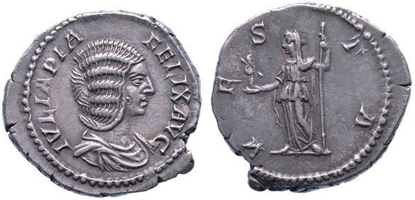 GIULIA DOMNA (Moglie di Settimio Severo), 193-217. Denario, anni 211-215.