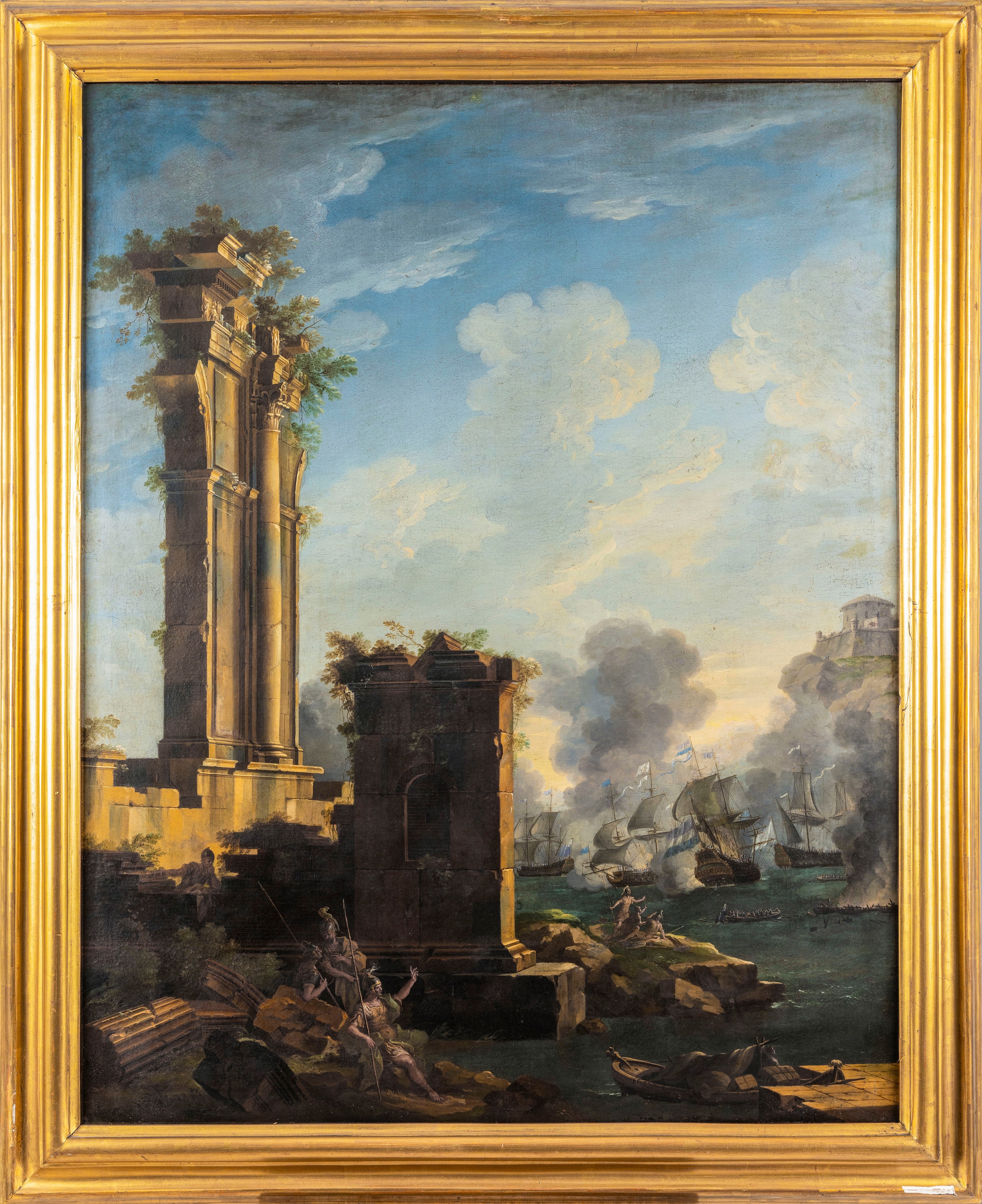 Leonardo Coccorante - Capricci Costieri con Figure, Imbarcazioni e Rovine