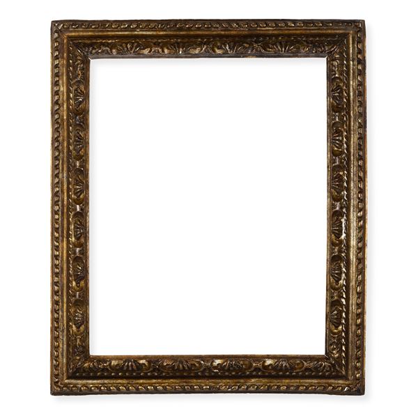 Cornice barocca in legno intagliato e dorato. Napoli, XVII secolo