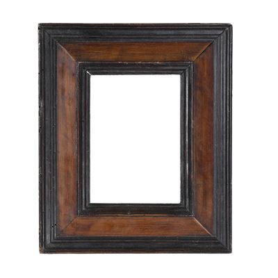 Cornice a Cassetta in Legno e Legno Ebanizzato. XVIII Secolo