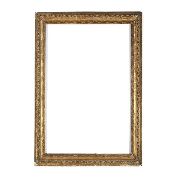 Cornice "a labbretto" in legno dorato. Bologna, XVIII secolo