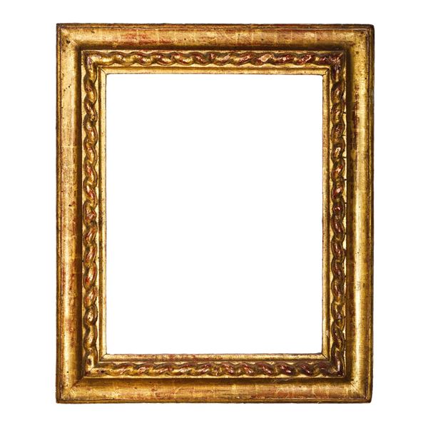 Cornice in legno intagliato e dorato, Emilia XVIII secolo