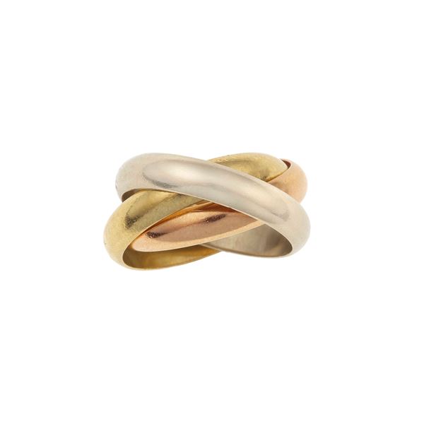 Three gold "Trinity" ring. Signed and numbered Cartier n. AD4038