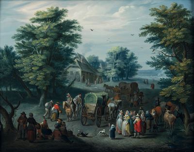 Paesaggio con Carovane e Popolani