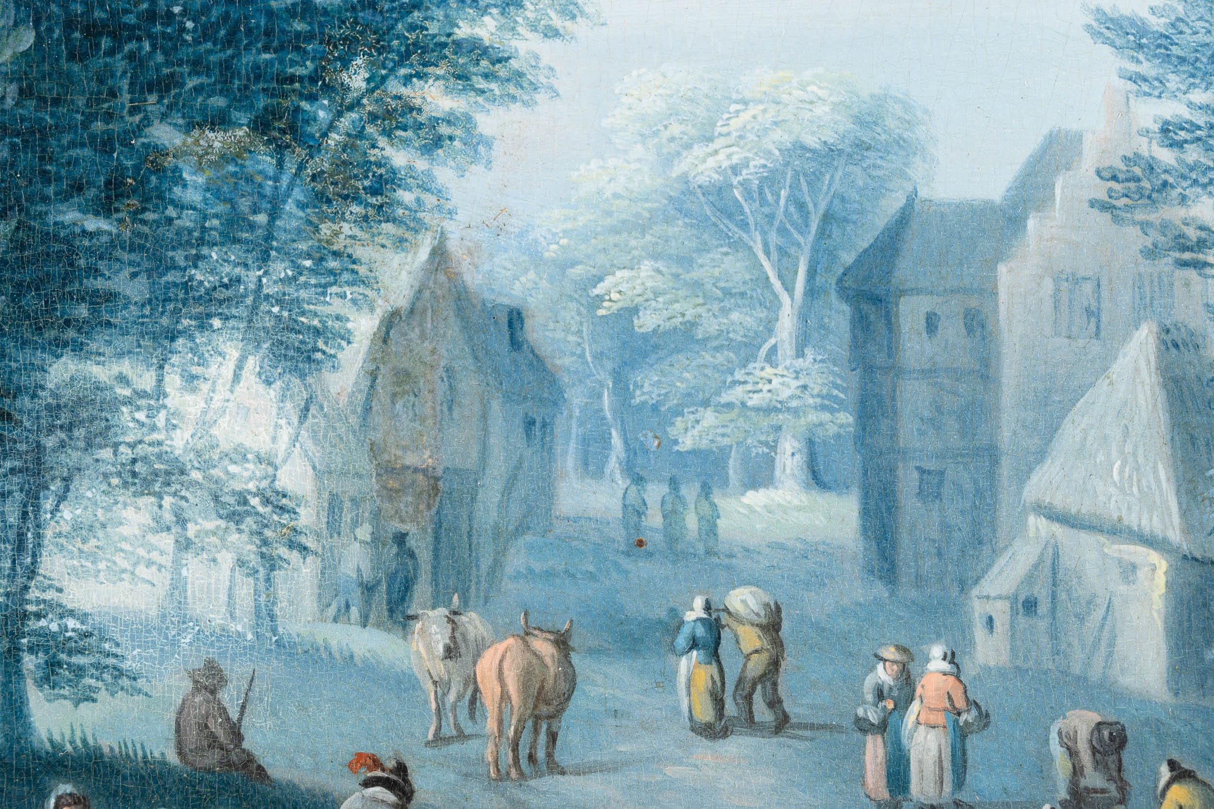 Peeter Gijsels - Paesaggio con Imbarcazioni e Figure sulla Riva