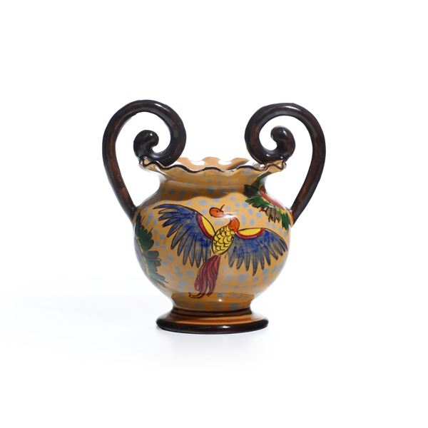 Vaso biansato. Albisola, XX secolo.