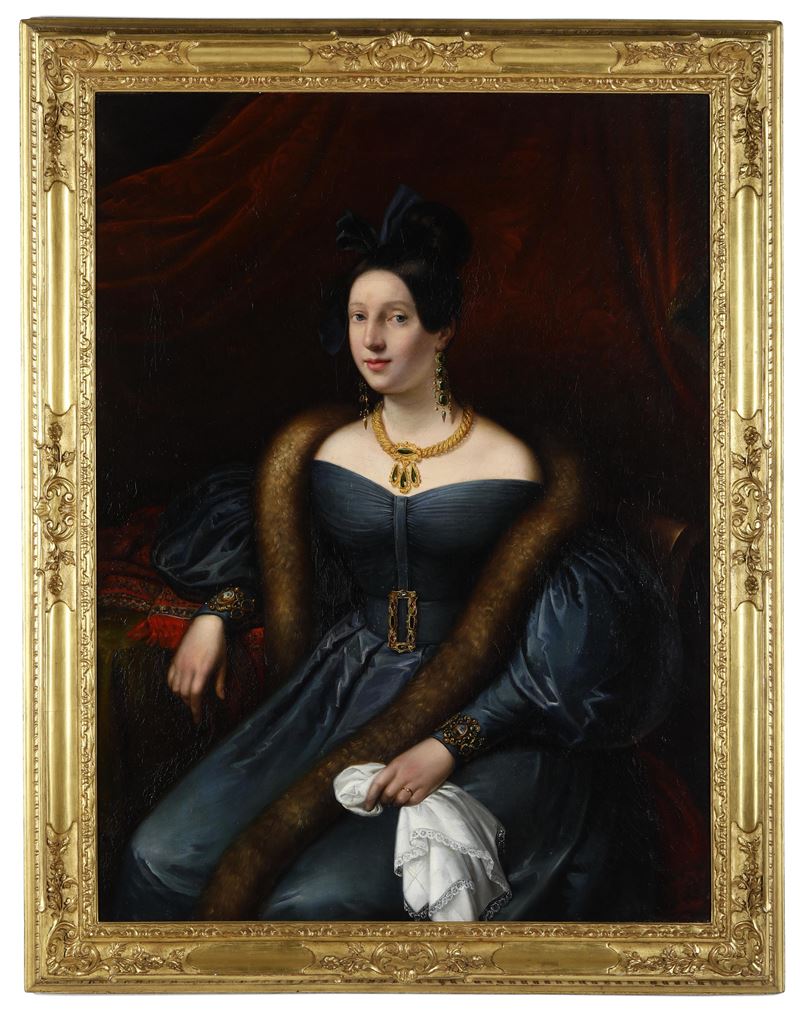 Scuola lombardo veneta del XIX secolo Ritratto di dama  - olio su tela - Auction Italian Residences - Cambi Casa d'Aste