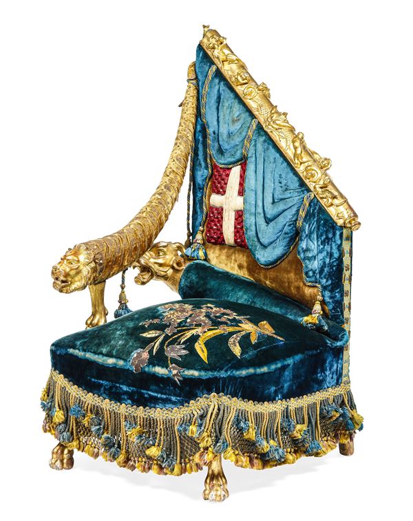 Poltrona da parata. Roma, 1870 ca.