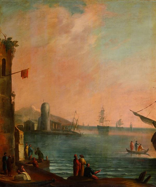 Scuola del XVIII secolo Veduta di porto