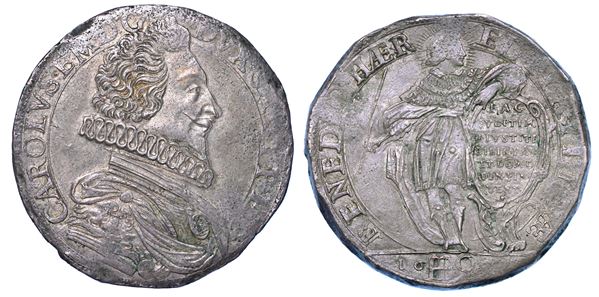 CASA SAVOIA. CARLO EMANUELE I DI SAVOIA, 1580-1630. Scudo 9 Fiorini 1629 (IV Tipo). Torino o Vercelli.