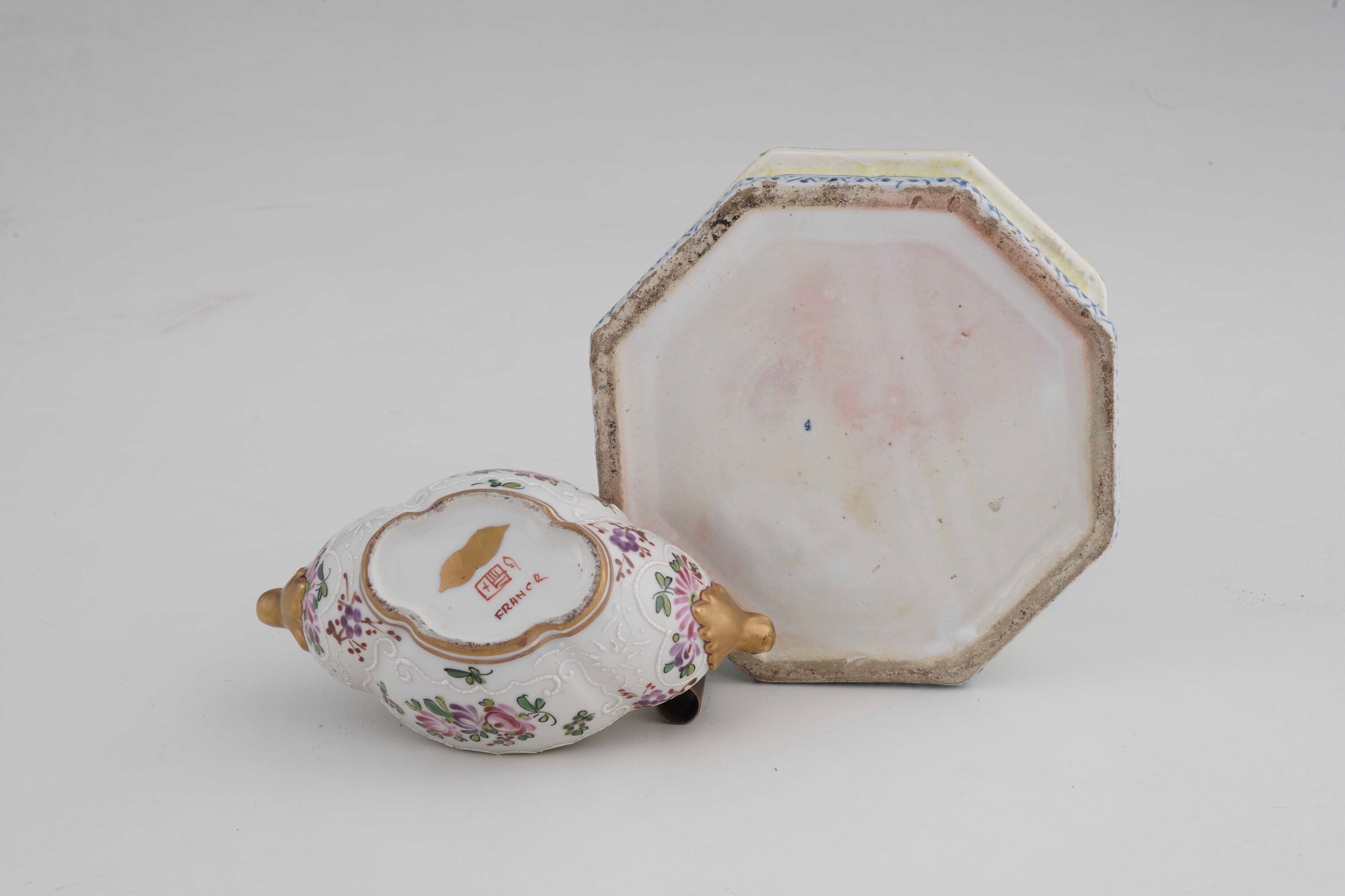 Francia, Due calamai in porcellana e maiolica, XIX-XX secolo