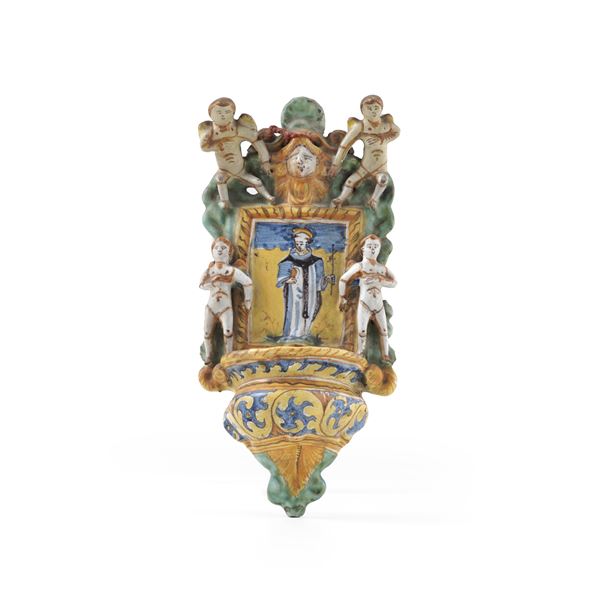 Acquasantiera. Italia meridionale, XIX secolo.