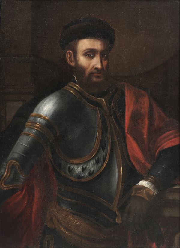 Scuola dell’Italia centrale del XVIII secolo Ritratto di nobiluomo in armatura