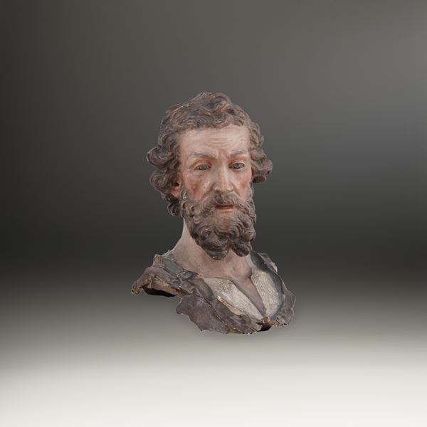 Busto di San Giuseppe. Arte presepiale napoletana del XVIII secolo