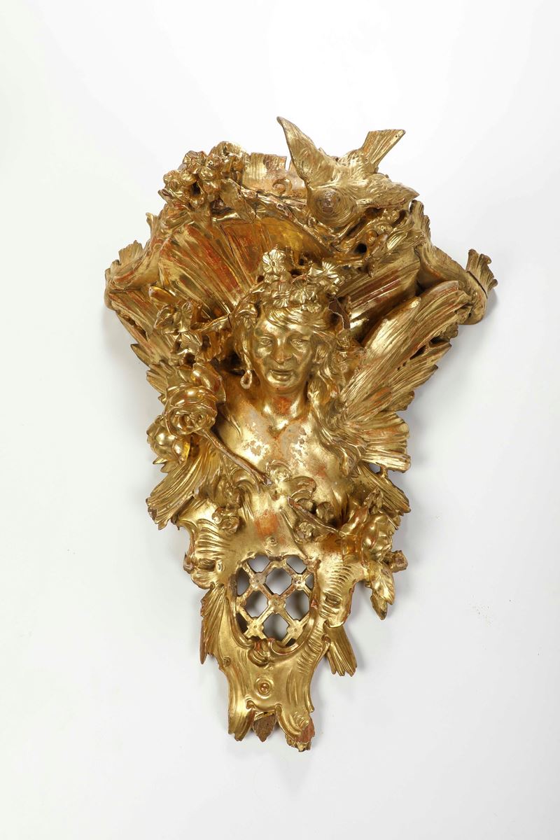 Mensola in legno scolpito e dorato  - Asta Antiquariato - Cambi Casa d'Aste