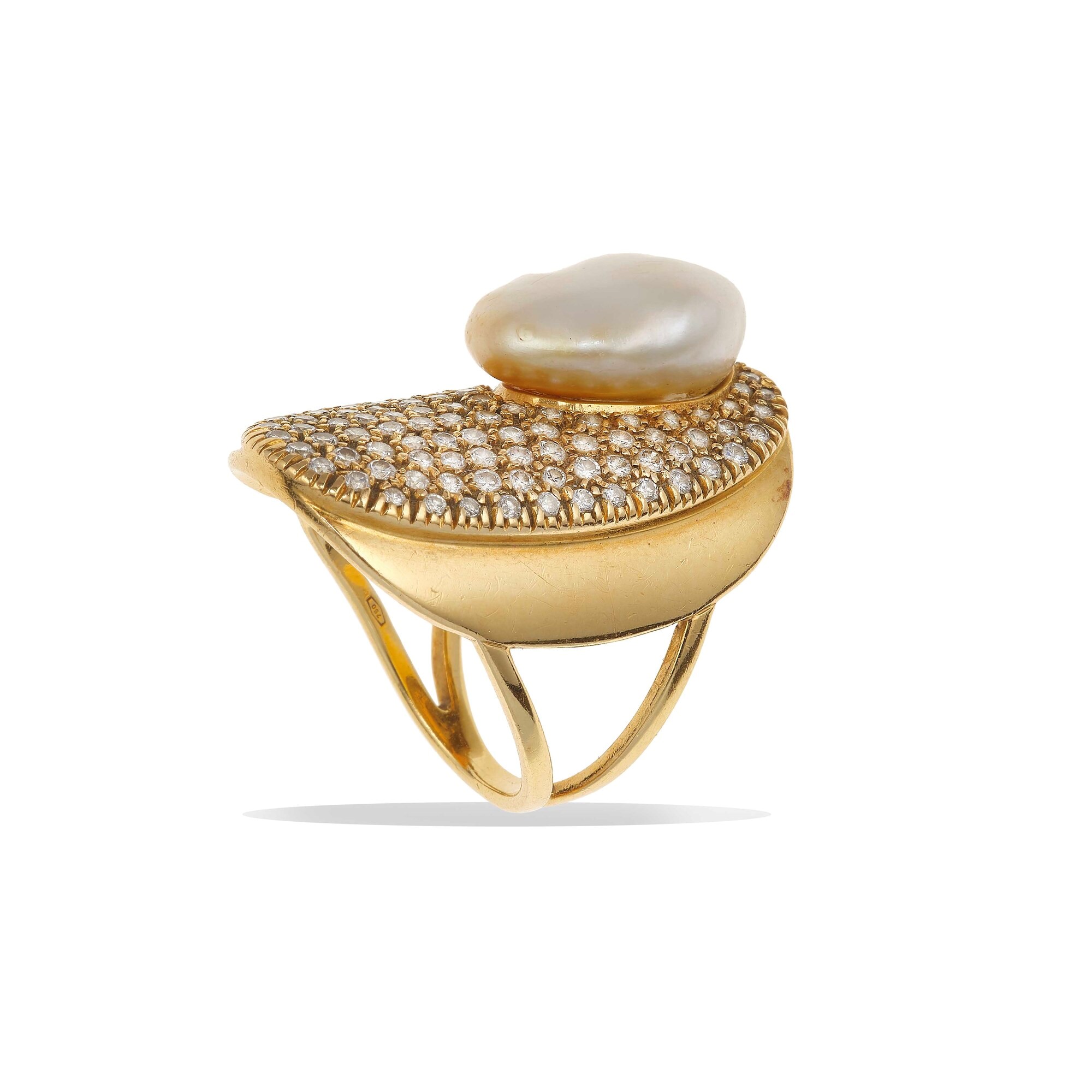 Costantino Repossi. Anello con Perla Coltivata e Diamanti