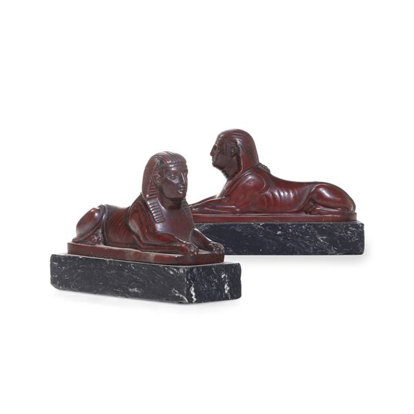 Coppia di sfingi. Roma, arte del "Grand Tour", XVIII-XIX secolo