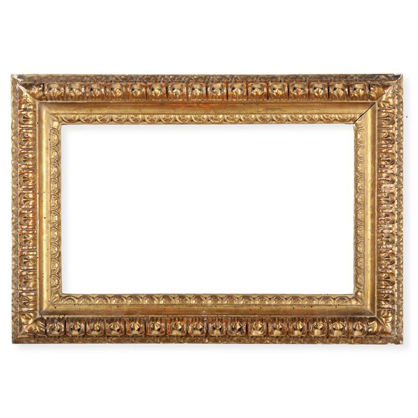 Cornice in legno intagliato e dorato. Roma XVIII secolo