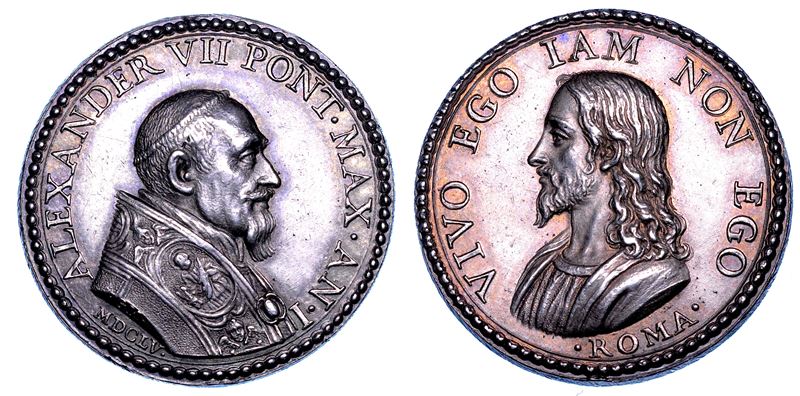 STATO PONTIFICIO. ALESSANDRO VII (Fabio Chigi), 1655-1667. Medaglia in argento 1655/A. I. Possesso del Laterano.  - Auction Numismatics - Medals and popes - II - Cambi Casa d'Aste