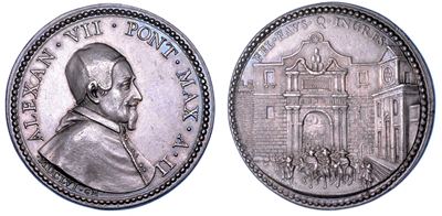 Stato Pontificio. Alessandro VII (fabio Chigi), 1655-1667. Medaglia Annuale in Argento 1656/a. II...