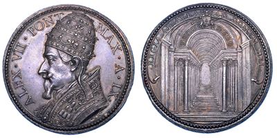 Stato Pontificio. Alessandro VII (fabio Chigi), 1655-1667. Medaglia in Argento A. IX (1663-1664)....