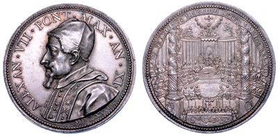 Stato Pontificio. Alessandro VII (fabio Chigi), 1655-1667. Medaglia Annuale in Argento 1665/a. XI...