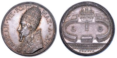 Stato Pontificio. Alessandro VII (fabio Chigi), 1655-1667. Medaglia in Argento A. XII (1666). Com...