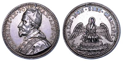 Stato Pontificio. Clemente IX (giulio Rospigliosi), 1667-1669. Medaglia in Argento A. I. Clemenza...