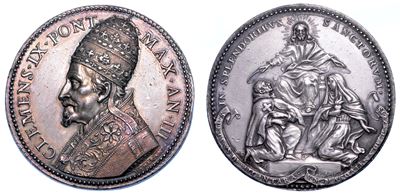 Stato Pontificio. Clemente IX (giulio Rospigliosi), 1667-1669. Medaglia in Argento A. III (1669)....