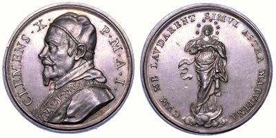 Stato Pontificio. Clemente X (emilio Altieri), 1670-1676. Medaglia in Argento A. I. Consuetudine ...