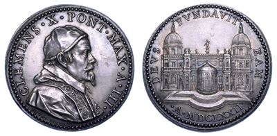 Stato Pontificio. Clemente X (emilio Altieri), 1670-1676. Medaglia Annuale in Argento 1672/a. III...
