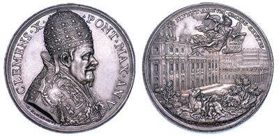 Stato Pontificio. Clemente X (emilio Altieri), 1670-1676. Medaglia in Argento 1674/a. V. per L'in...