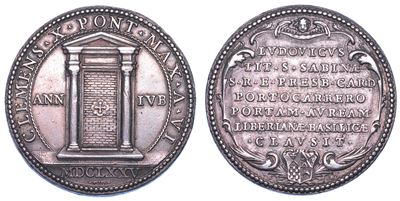 Stato Pontificio. Clemente X (emilio Altieri), 1670-1676. Medaglia in Argento 1675/a. Vi. Chiusur...
