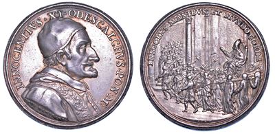Stato Pontificio. Innocenzo XI (benedetto Odescalchi), 1676-1689. Medaglia in Argento 1676 (a. I)...