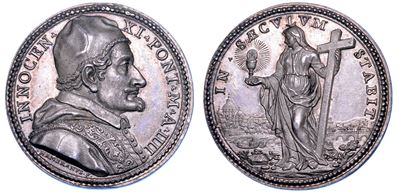 Stato Pontificio. Innocenzo XI (benedetto Odescalchi di Como), 1676-1689. Medaglia Annuale in Arg...
