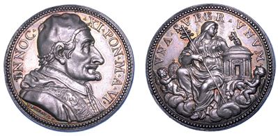 Stato Pontificio. Innocenzo XI (benedetto Odescalchi di Como), 1676-1689. Medaglia Annuale in Arg...