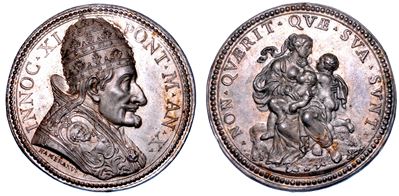 Stato Pontificio. Innocenzo XI (benedetto Odescalchi di Como), 1676-1689. Medaglia Annuale in Arg...