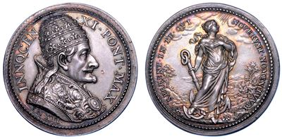 Stato Pontificio. Innocenzo XI (benedetto Odescalchi di Como), 1676-1689. Medaglia Annuale in Arg...