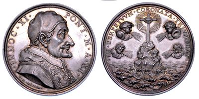 Stato Pontificio. Innocenzo XI (benedetto Odescalchi di Como), 1676-1689. Medaglia in Argento A. ...