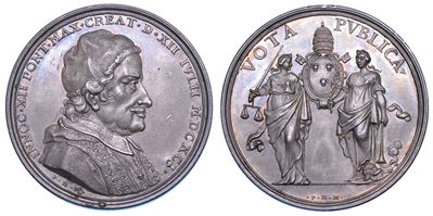 Stato Pontificio. Innocenzo XII (antonio Pignatelli), 1691–1700. Medaglia in Argento 1691. Elezio...