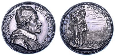 Stato Pontificio. Innocenzo XII (antonio Pignatelli), 1691–1700. Medaglia Annuale in Argento 1694...
