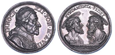 Stato Pontificio. Innocenzo XII (antonio Pignatelli), 1691–1700. Medaglia Annuale in Argento 1698...