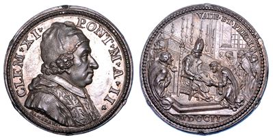 Stato Pontificio. Clemente XI (giovanni Francesco Albani), 1700-1721. Medaglia Annuale in Argento...