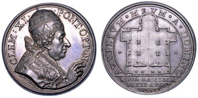 Stato Pontificio. Clemente XI (giovanni Francesco Albani), 1700-1721. Medaglia in Argento 1702 (a...