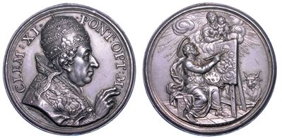 Stato Pontificio. Clemente XI (giovanni Francesco Albani), 1700-1721. Medaglia in Argento (1702/a...