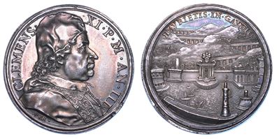 Stato Pontificio. Clemente XI (giovanni Francesco Albani), 1700-1721. Medaglia Annuale in Argento...